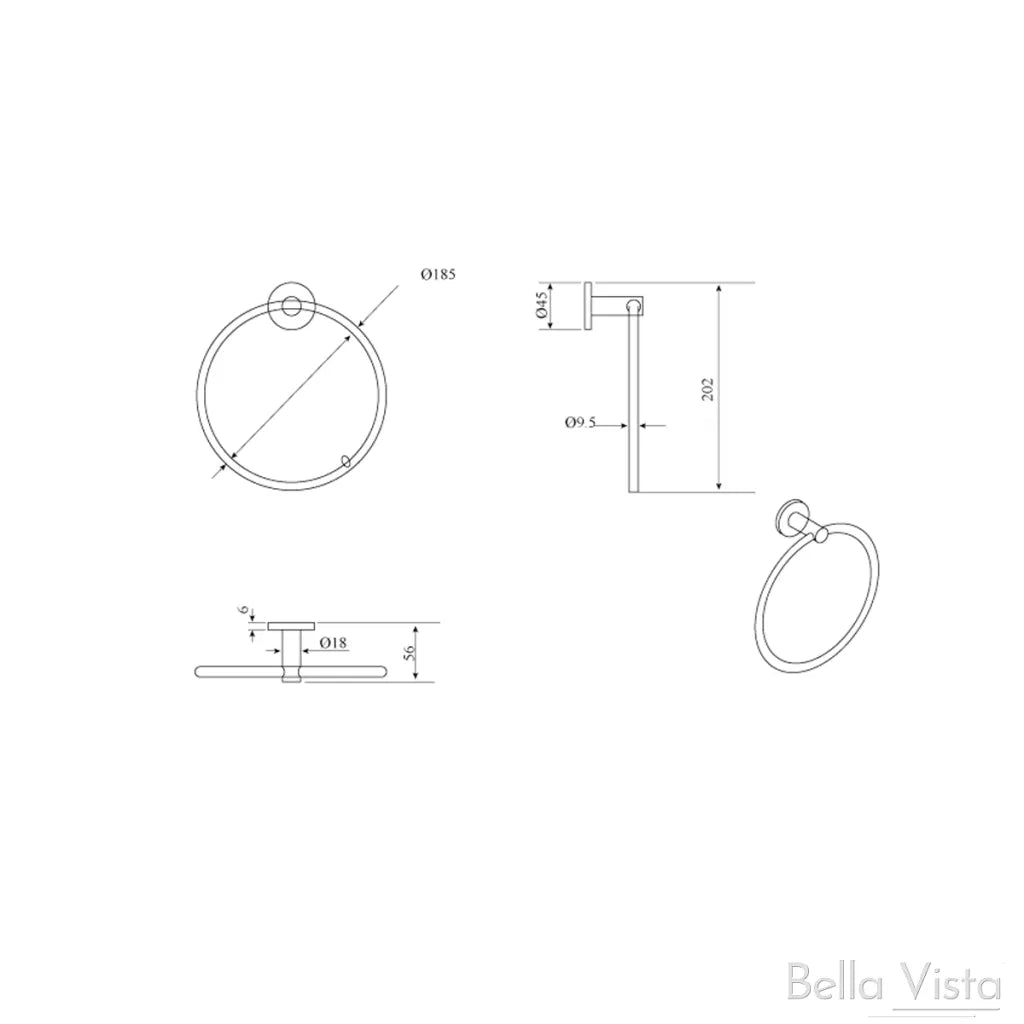 LVB Mica Hand Towel Ring - Living Brass