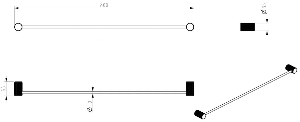 Mica Fluted Single Towel Rail