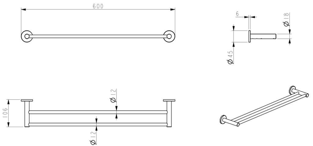 Mica Double Towel Rail
