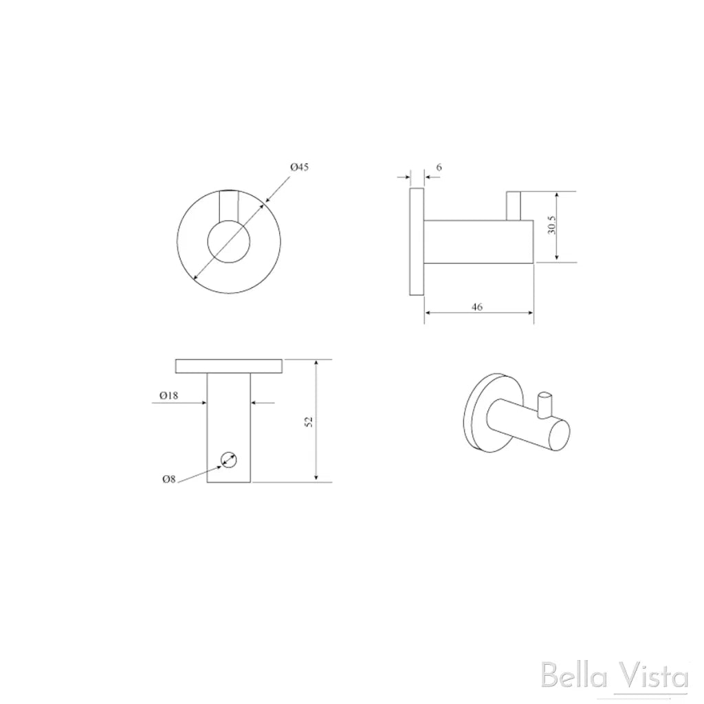 LVB Mica Robe Hook - Living Brass