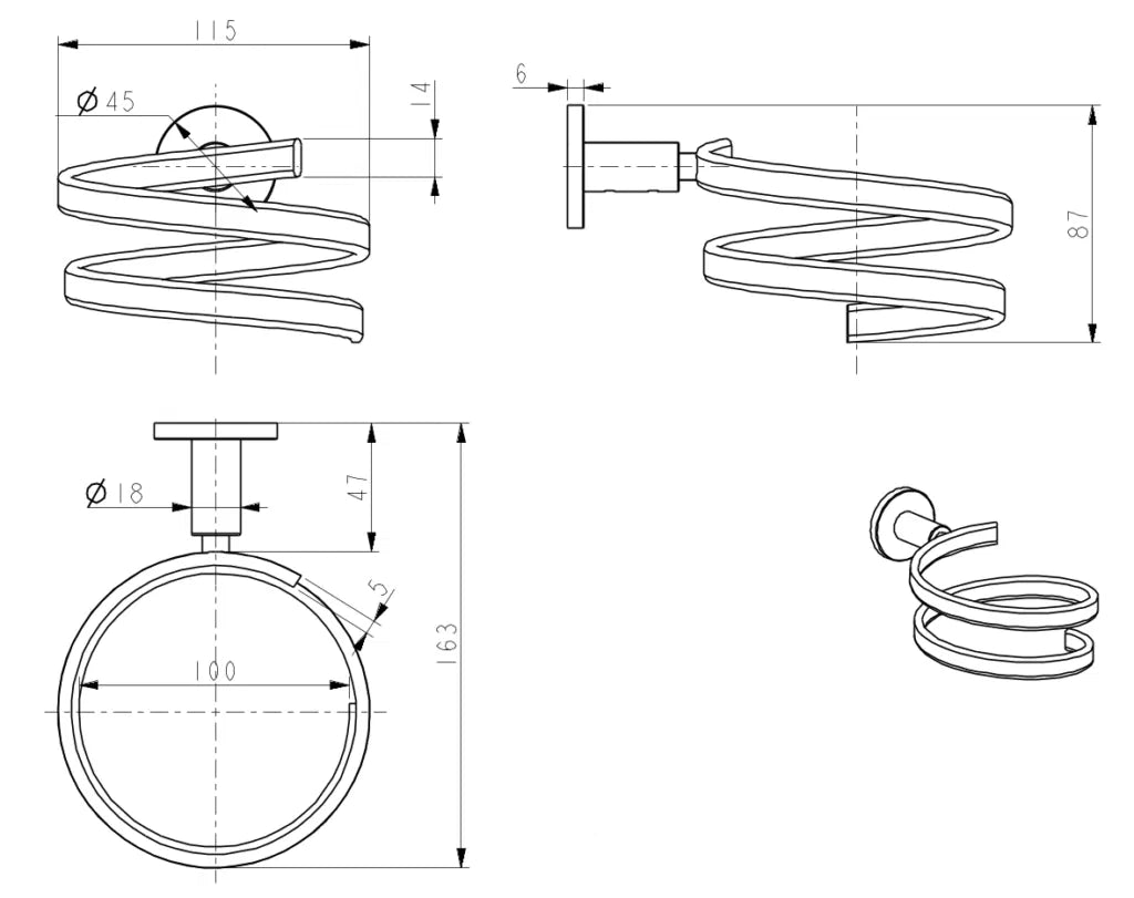 Mica Hair Dryer Holder