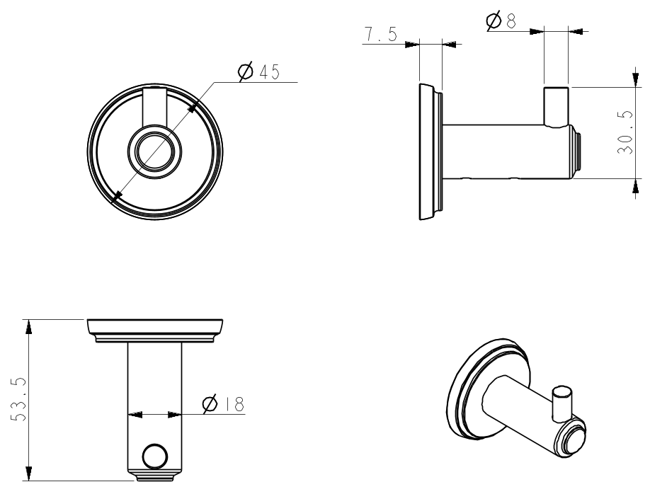 Mica Fluted Robe Hook