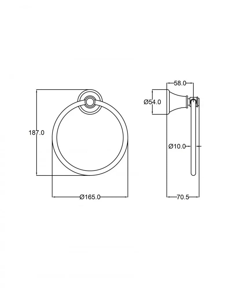 Clasico Towel Ring - Black