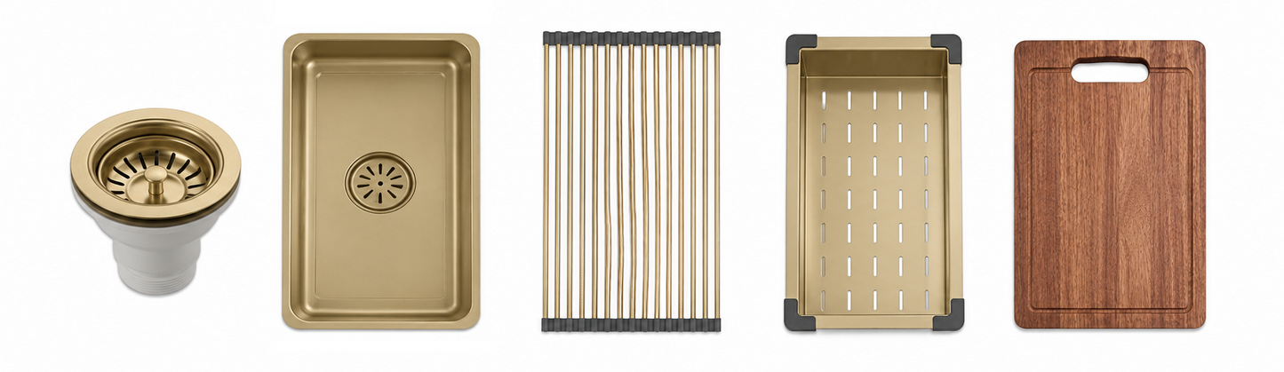 Novaq Handmade Kitchen Sink in Gold