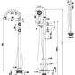 Mica Heritage Freestanding Bath Mixer with Hand Shower
