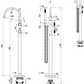 Mica Fluted Freestanding Bath Mixer with Hand Shower