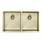 Atlas Handmade Double Bowl Kitchen Sink in Brushed Gold