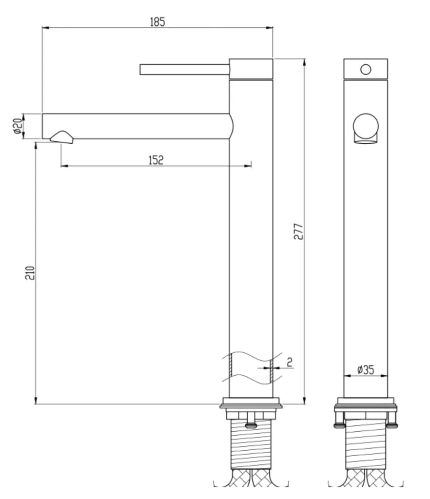 LVB Mica Tall Basin Mixer – Straight Spout