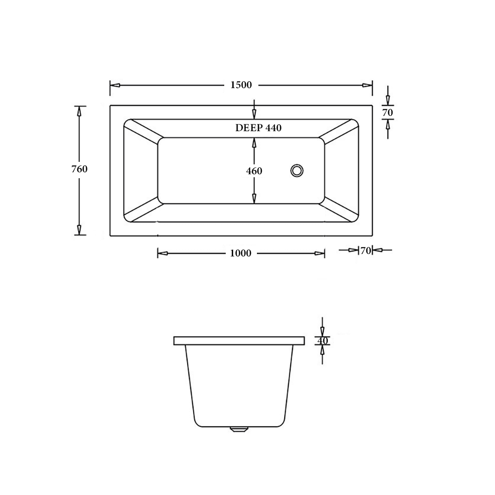 Bari Drop In Bathtub