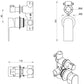 Eleniko Shower Mixer Diverter – 2P – TRIM KIT ONLY