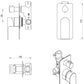 Beki Shower Mixer Diverter – 1P – TRIM KIT ONLY