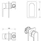 Beki Shower Mixer – Square Plate – TRIM KIT ONLY