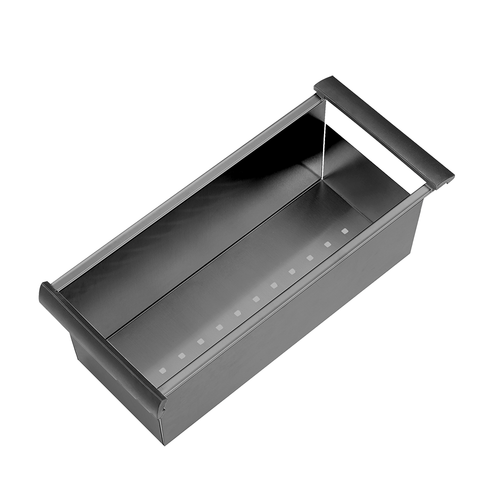 Atlas Handmade Double Bowl With Drainer Kitchen Sink in Gunmetal Black
