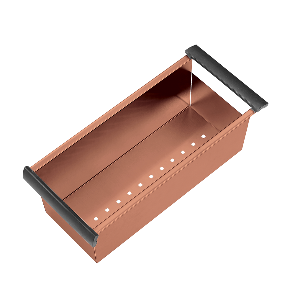 Atlas Handmade Double Bowl w/ Drainer Kitchen Sink in Copper
