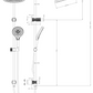 Mica Fluted Gooseneck Dual Shower Rail