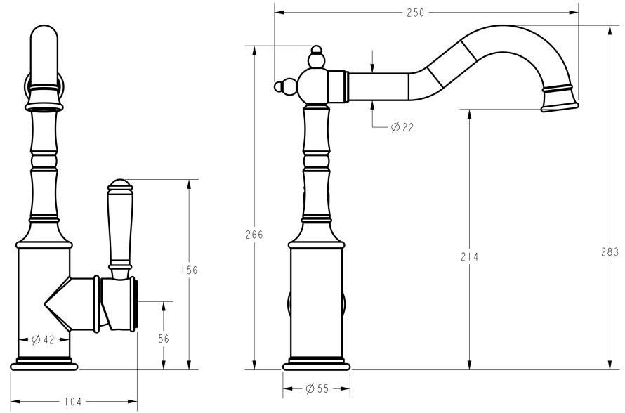 Clasico Sink Mixer - Standard Handle