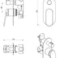 Lantra Shower Mixer Diverter – 1P – TRIM KIT ONLY