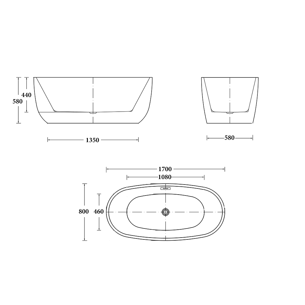 Paris Freestanding Bathtub in Matt White