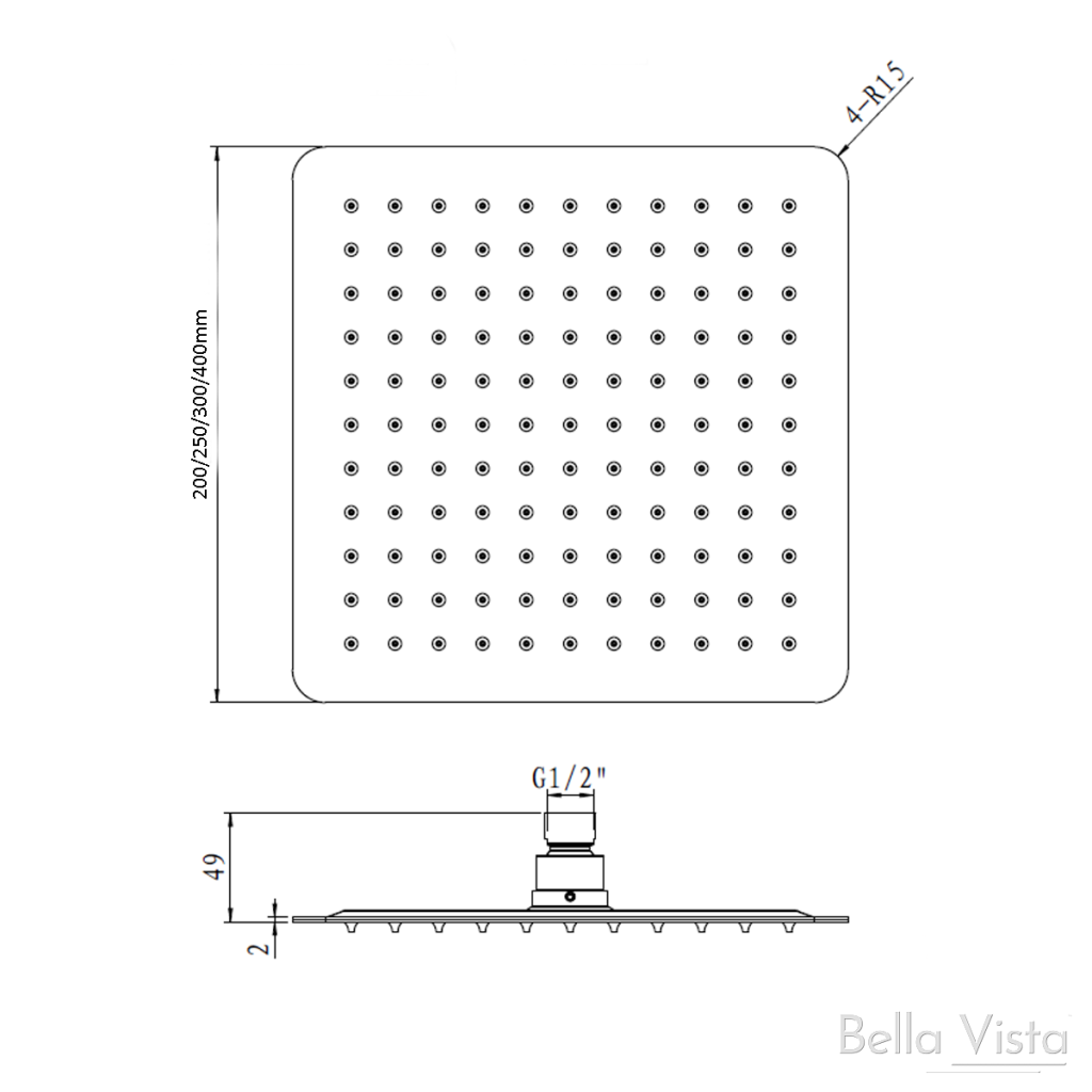 Cresta Shower Head 250mm