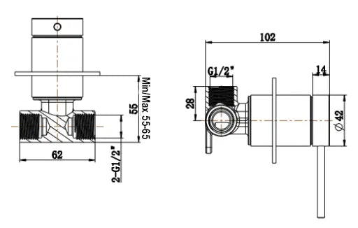 LVB V2 Mica Shower Mixer – TRIM KIT ONLY