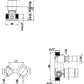 Mica Shower Mixer Diverter – Sideways – TRIM KIT ONLY