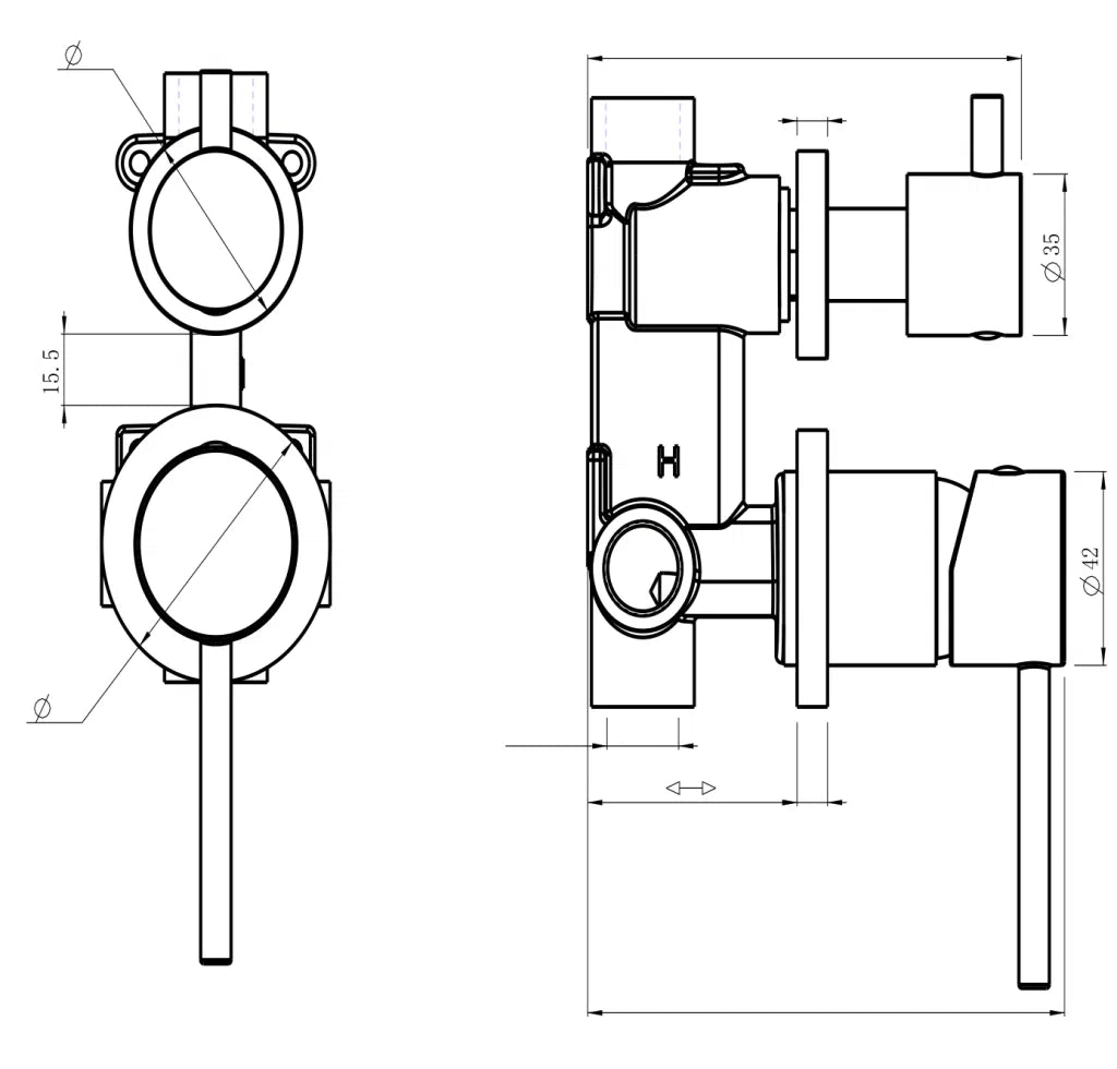 LVB Mica Shower Mixer Diverter – 2P