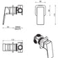 Tiago Shower Mixer – Small Plate – TRIM KIT ONLY