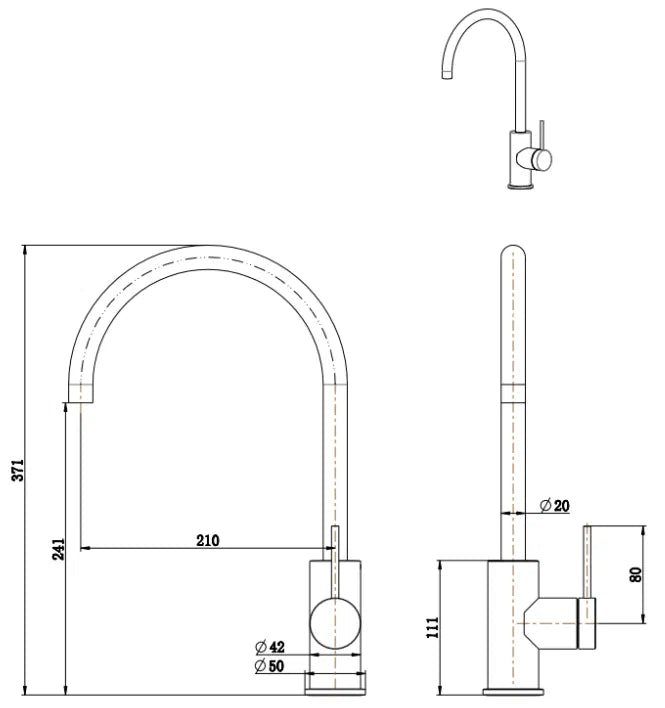 LVB V2 Mica Gooseneck Sink Mixer