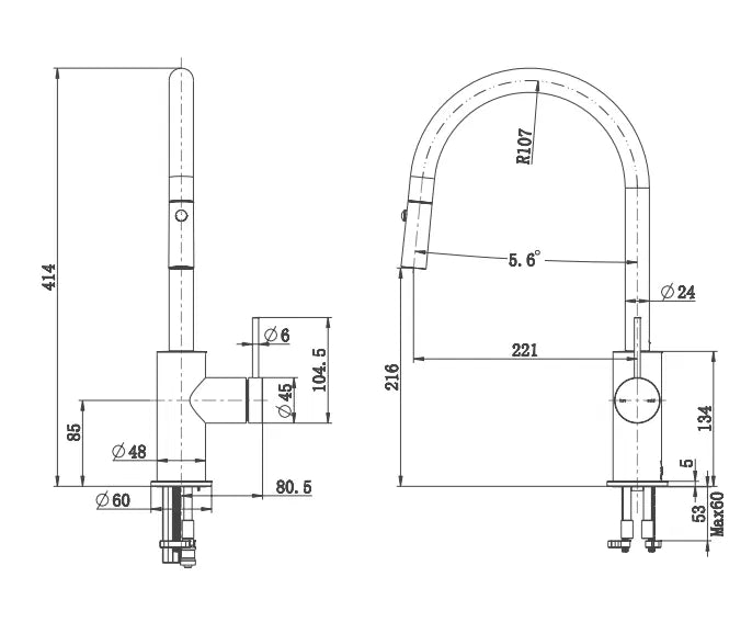 Mica Fluted Pull-Out Sink Mixer