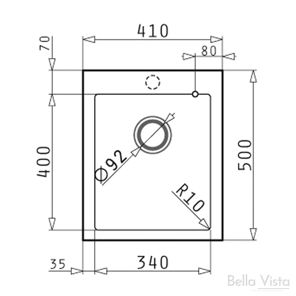 Pradus Sink 410 x 500mm Graphite Carbon