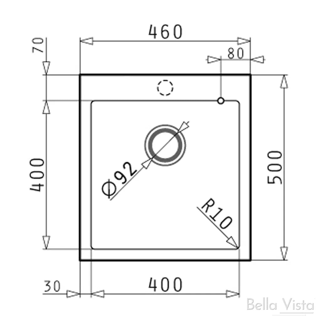 Pradus Sink 460 x 500mm Graphite Carbon