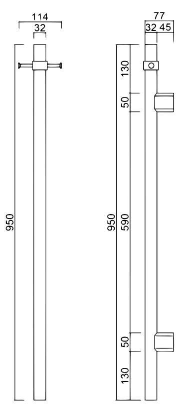Mica Vertical Heated Towel Rail
