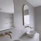 Bondi 1800mm Satin White Fluted Wall Hung Curve Vanity