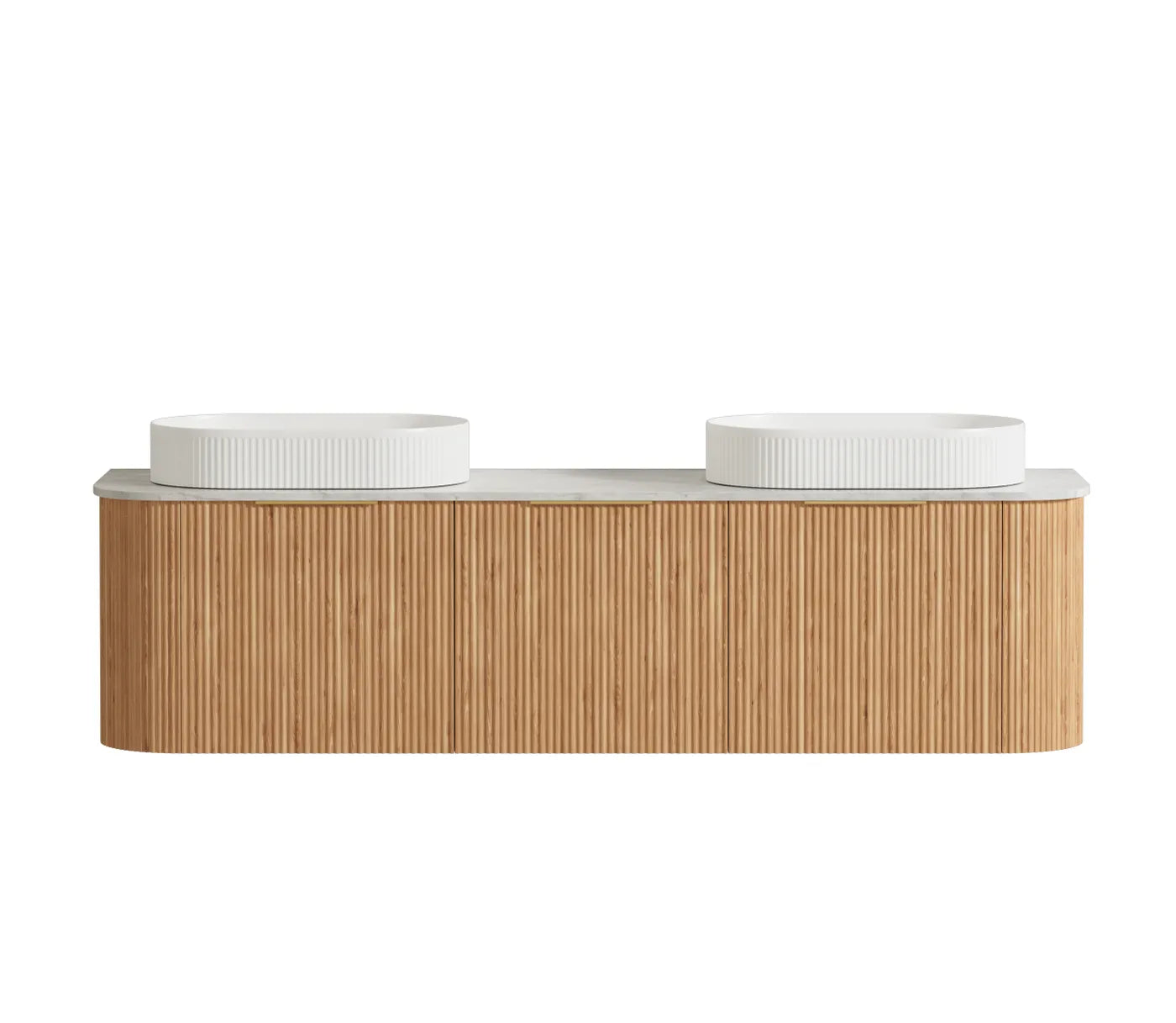 Bondi 1800mm Woodland Oak Fluted Curve Vanity
