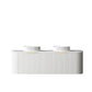 Bondi 1500mm Satin White Fluted Wall Hung Curve Vanity