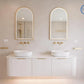 Bondi 1800mm Satin White Fluted Wall Hung Curve Vanity