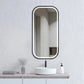 LED Newport 900(H)x450(W) Black Metal Frame Tuffi Mirror Soft Square