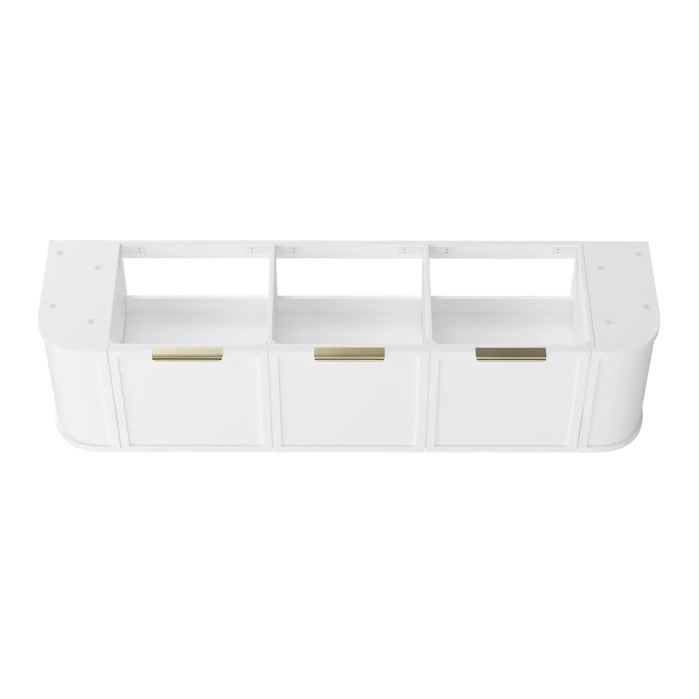 Hampshire 1800mm Satin White Wall Hung Curve Vanity