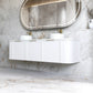 Hampshire 1800mm Satin White Wall Hung Curve Vanity