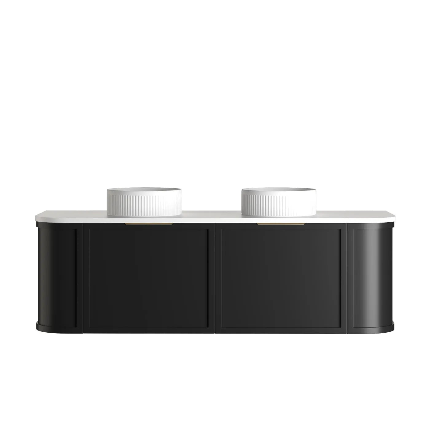 Hampshire 1500mm Satin Black Wall Hung Curve Vanity