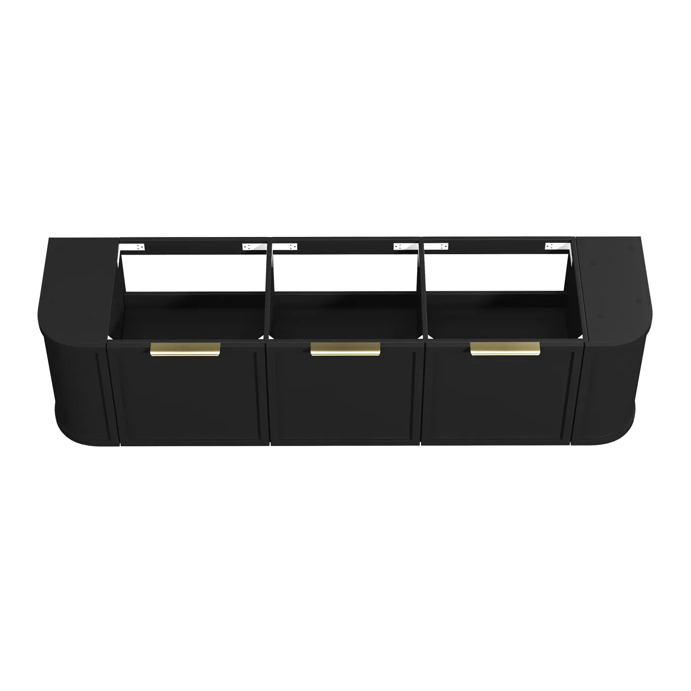 Hampshire 1800mm Satin Black Wall Hung Curve Vanity