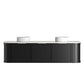 Hampshire 1800mm Satin Black Wall Hung Curve Vanity