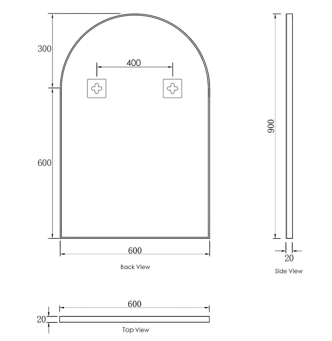 Archie 900(H)x600(W) Gold Metal Framed Tuffi Mirror