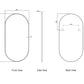 Noosa 900(H)x450(W) Black Metal Frame Tuffi Mirror