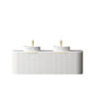 Bondi 1500mm Satin White Fluted Wall Hung Curve Vanity