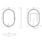 LED Noosa 900(H)x600(W) Black Metal Frame Tuffi Mirror- Install Horizontal or Vertical