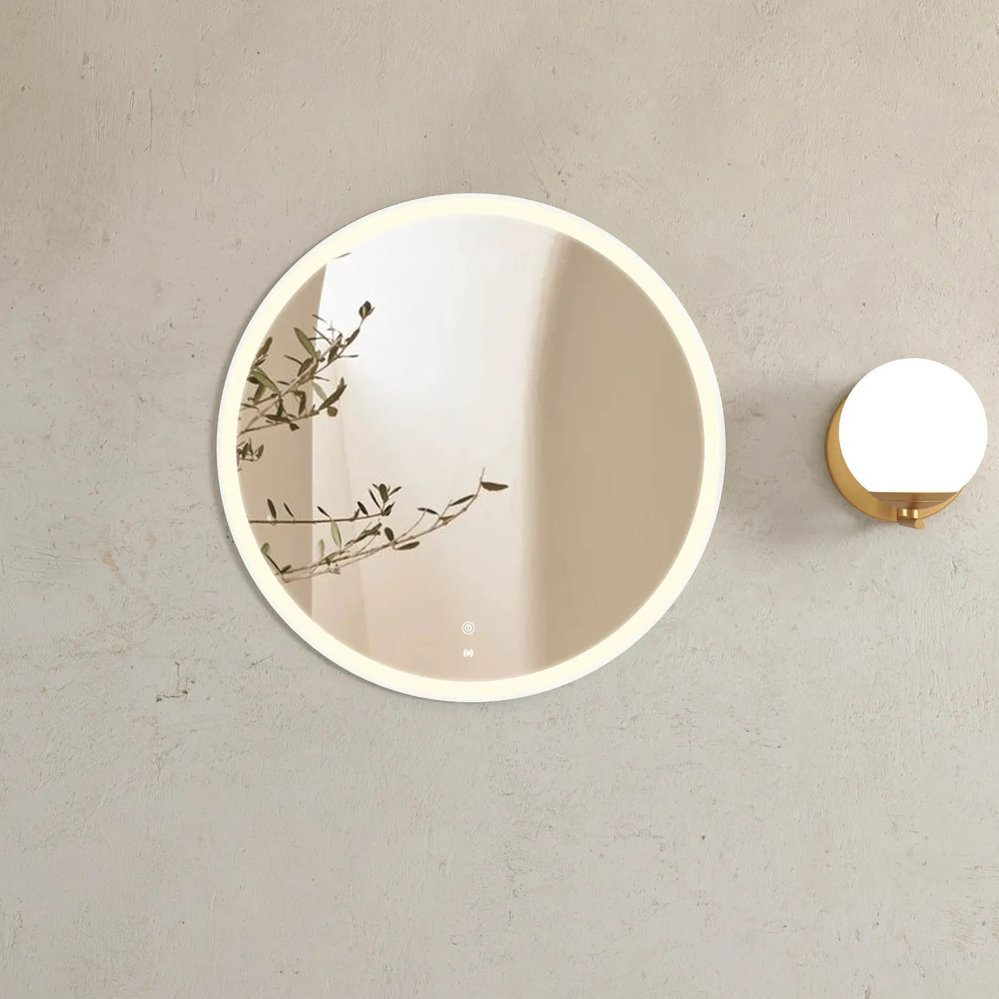 LED Bondi 800mm White Metal Frame Tuffi Mirror