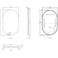 LED Noosa 1200(W)x750(H) Frameless Tuffi Mirror - Install Horizontal or Vertical