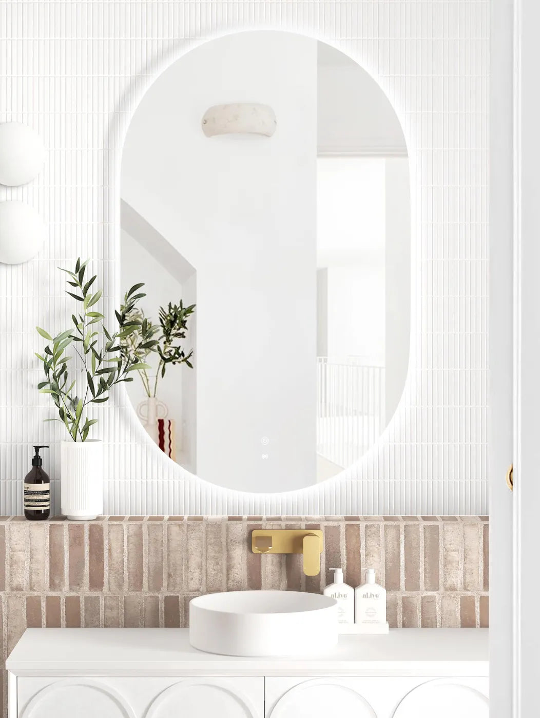 LED Noosa 1200(W)x750(H) Frameless Tuffi Mirror - Install Horizontal or Vertical
