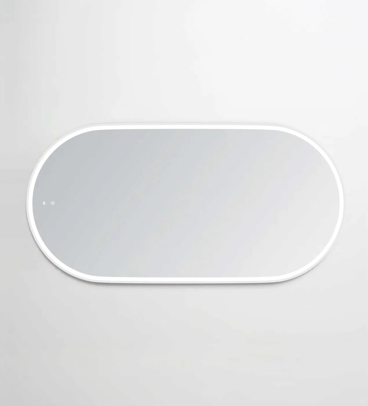 LED Noosa 1500(W)x750(H) White Metal Frame Tuffi Mirror- Install Horizontal or Vertical